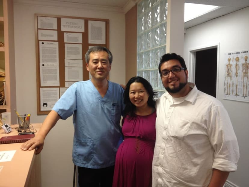 Dr. Ryu with his patients